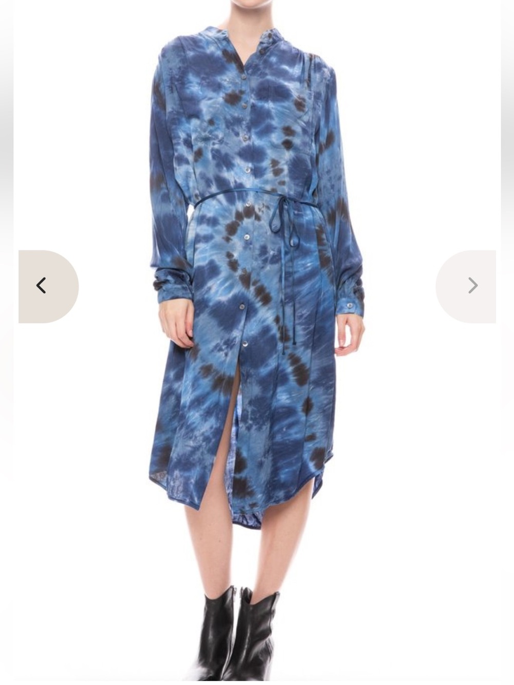 Raquel Allegra Cargo Shirt Dress in Sea Tie Dye Size 2 (M)